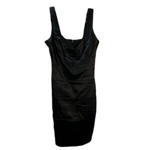 NEW London Times‎ Petite Black Bodycon Satin Dress SP